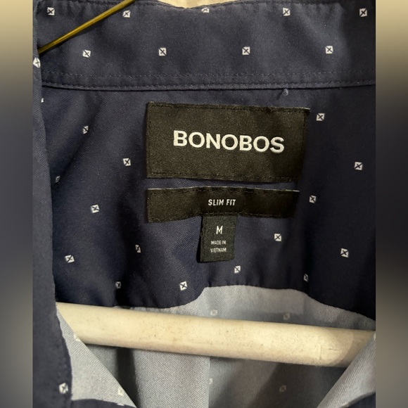Men’s Bonobos Navy Blue Dot Pattern Button Down Shirt - Picture 3 of 3